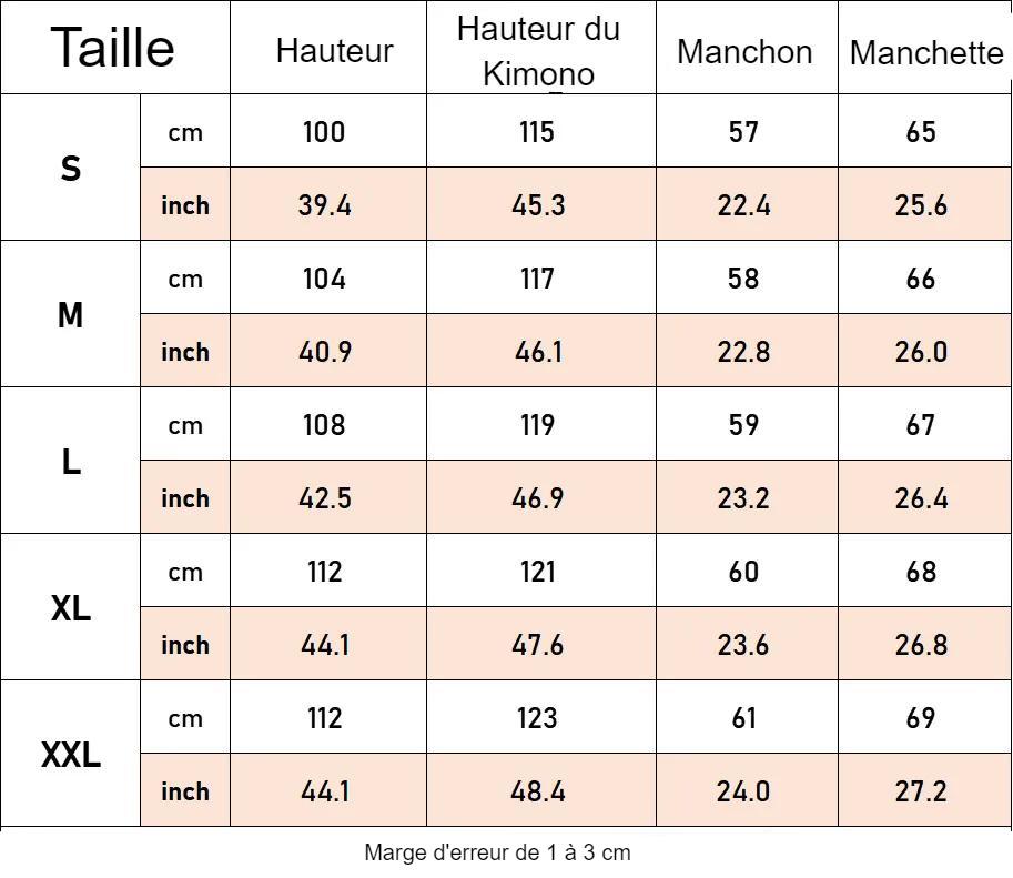 Guide des tailles pour le cosplay de Luffy pour le cosplay de Wano Country Monkey D. Luffy - One Piece