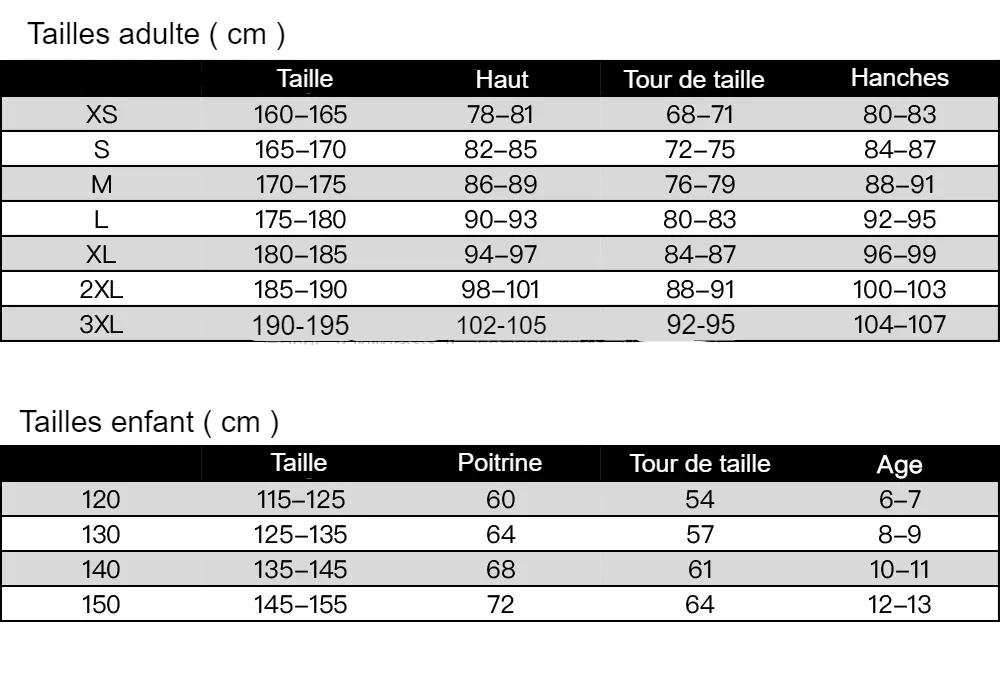 guide des tailles pour le cosplay Luffy de One Piece