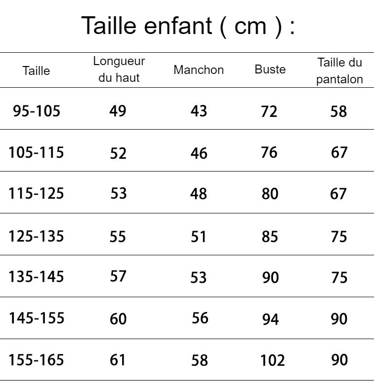 guide taille enfant cosplay Tanjiro Kamado avec perruque et costume