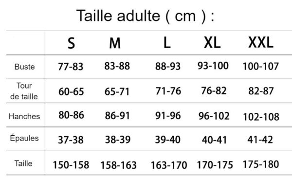 guide taille adulte cosplay Tanjiro Kamado avec perruque et costume