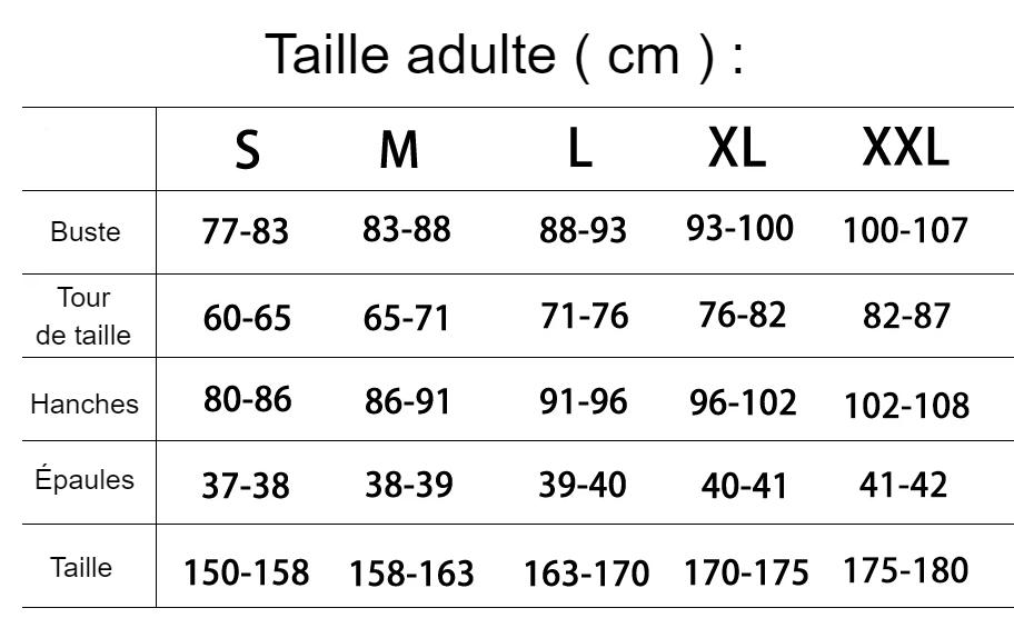 guide taille adulte cosplay Tanjiro Kamado avec perruque et costume