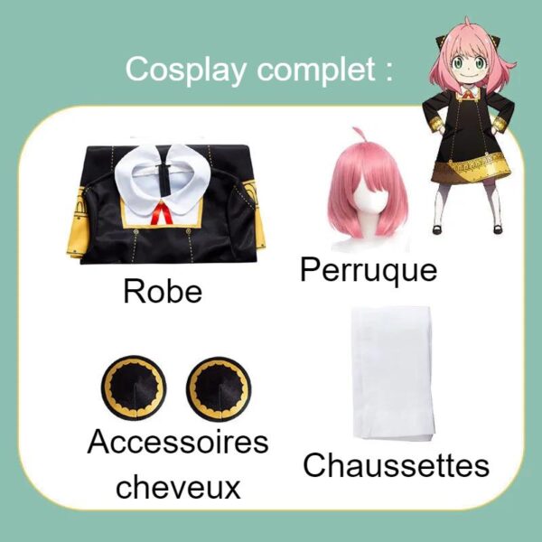 Kit complet du costume de Cosplay Anya Forger - SPY x FAMILY