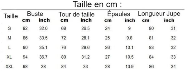 guide des tailles photo du costume du Cosplay Yamato - One Piece vue de l'arrière