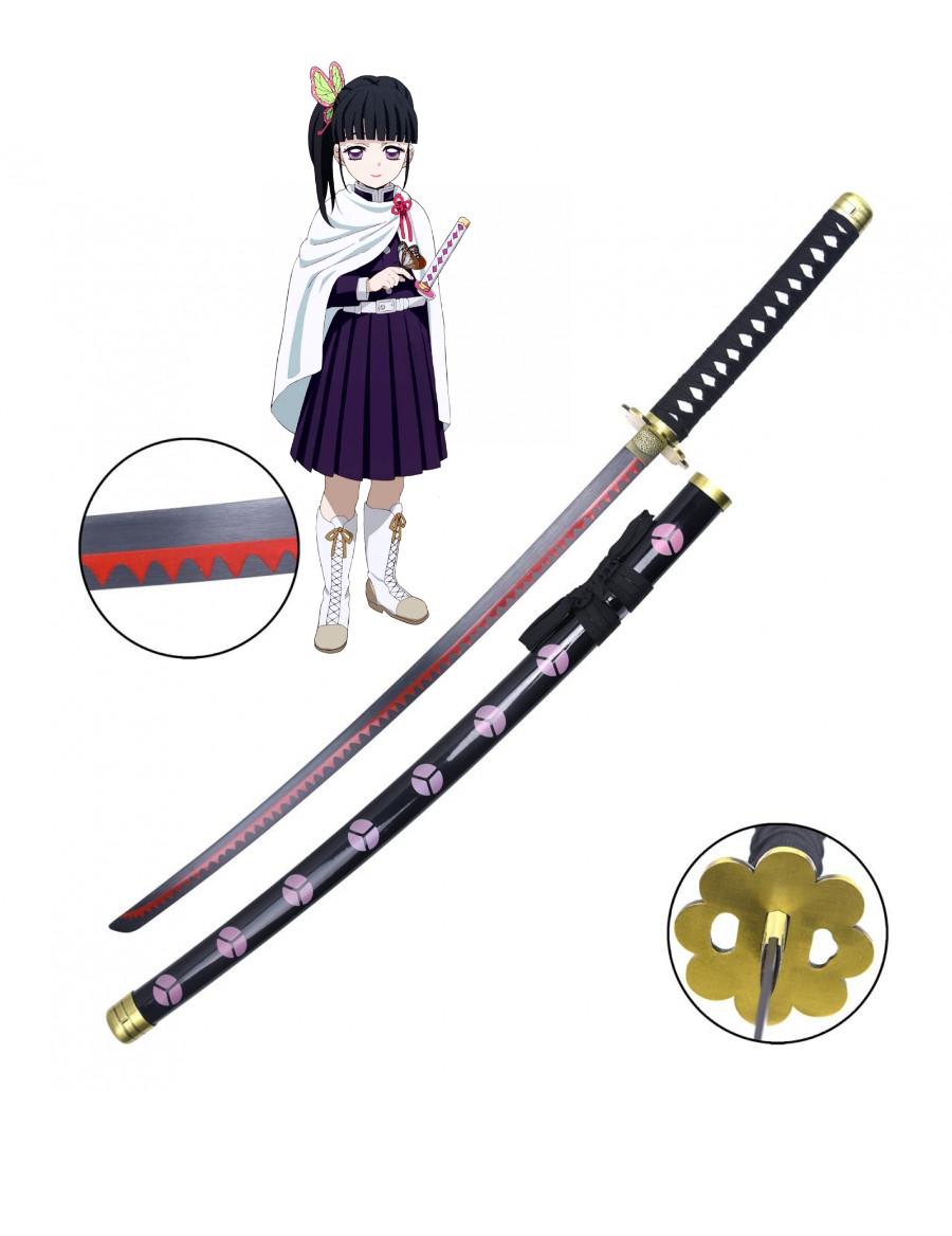 KATANA NOIR ET ROSE KANAO TSUYURI - DEMON SLAYER - vue de face