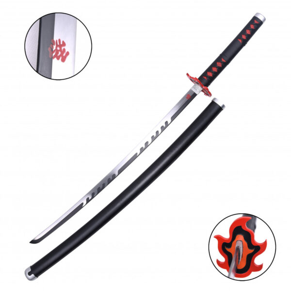 Katana Flamme Rouge et Noir : Kyōjurō Rengoku dans demon slayer