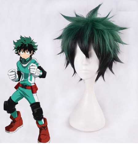 Perruque Izuku Midoriya - Vue Frontale